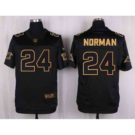 Nike Panthers #24 Josh Norman Black Mens Stitched NFL Elite Pro Line Gold Collection Jersey